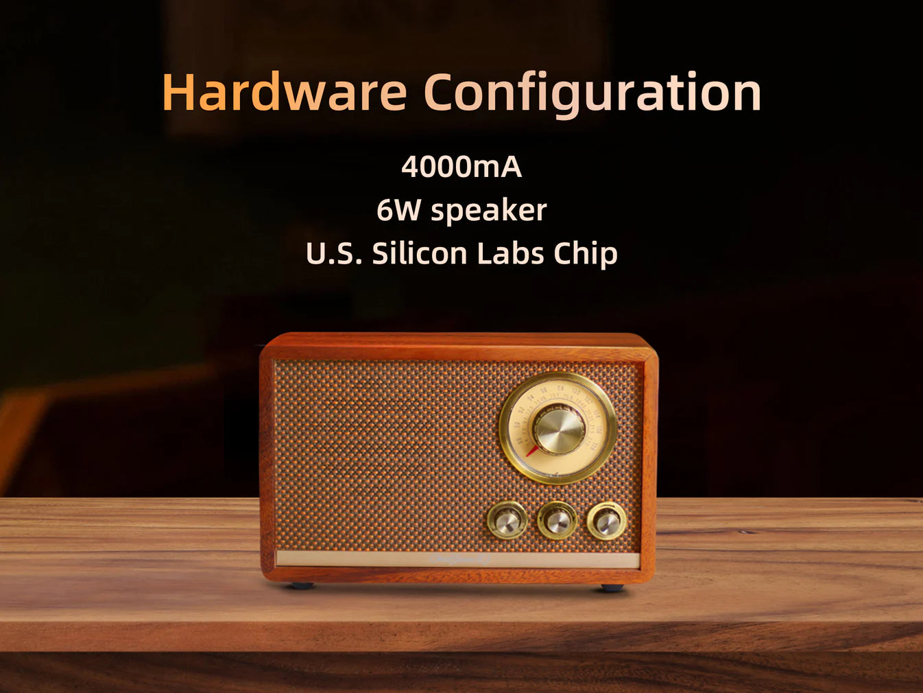 R1 A radio/Bluetooth speaker made of finely crafted North American walnut