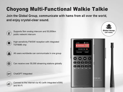 WT2 Multi-Functional Walkie Talkie