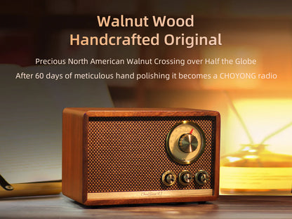 R1 A radio/Bluetooth speaker made of finely crafted North American walnut