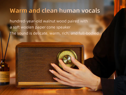 R1 A radio/Bluetooth speaker made of finely crafted North American walnut