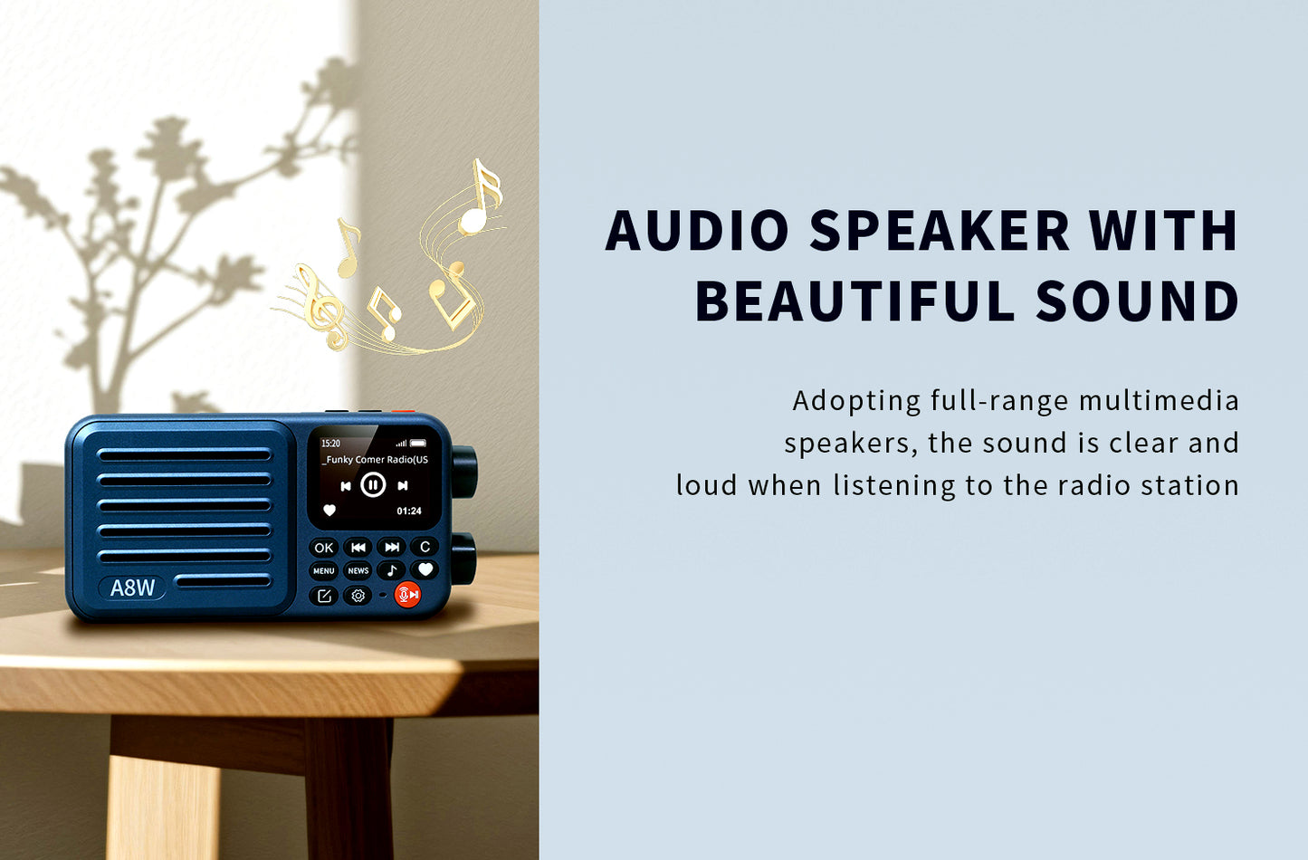 A8W Smart Internet & FM Pocket Radio