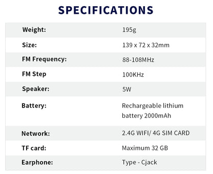 A8W Smart Internet & FM Pocket Radio