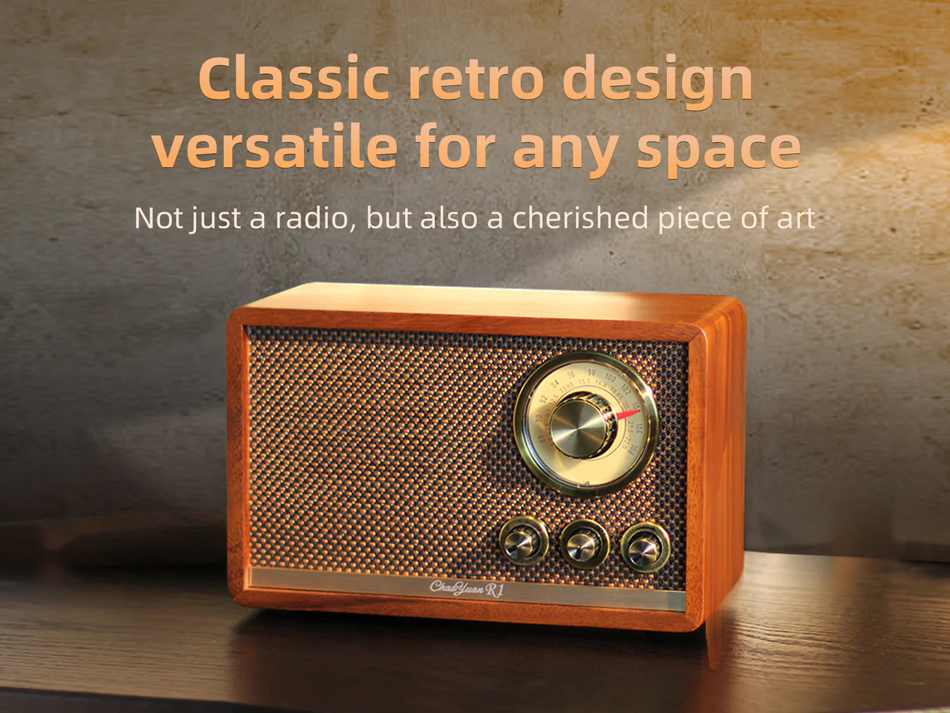 R1 A radio/Bluetooth speaker made of finely crafted North American walnut